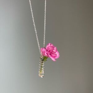 Flower Holder Necklace, Necklace for Mom, Womens Jewelry, Flower Vase Necklace